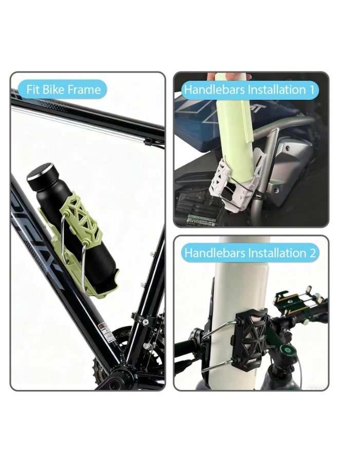 2PCS 360 Degree Adjustable Bike Motorcycle Handlebar Water Bottle Cup Holder Cage Mount - Image 5