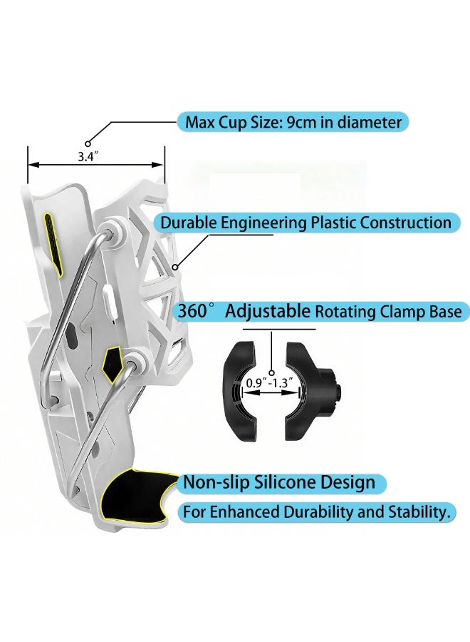2PCS 360 Degree Adjustable Bike Motorcycle Handlebar Water Bottle Cup Holder Cage Mount - Image 3
