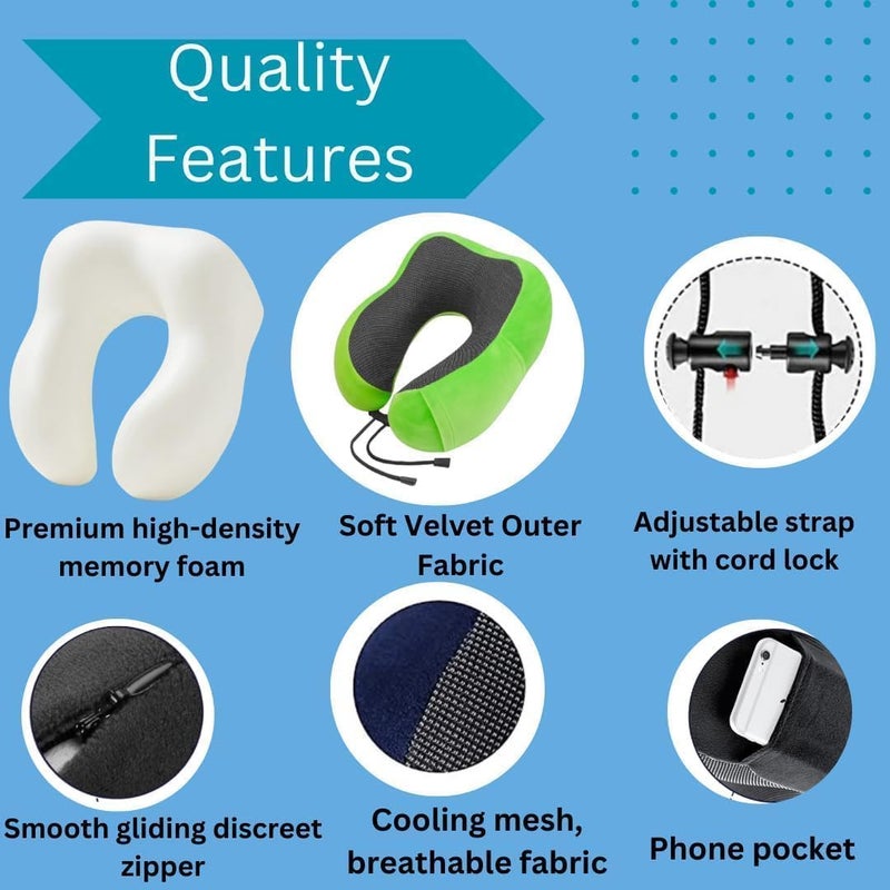 Topinon Topinon Neck Pillow for Travel Travel Pillow for Flights Travelling Accessories for Train Neck Support Pillow for Car Neck Rest for Sleeping Memory Foam Pillows for Men Woman Brown  - Image 3