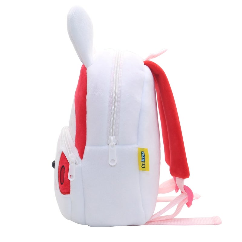 Plush Kids Backpack, Boxing Rabbit Animal Design, Soft Lightweight School Bag for Toddlers and Preschool Kids - Image 3