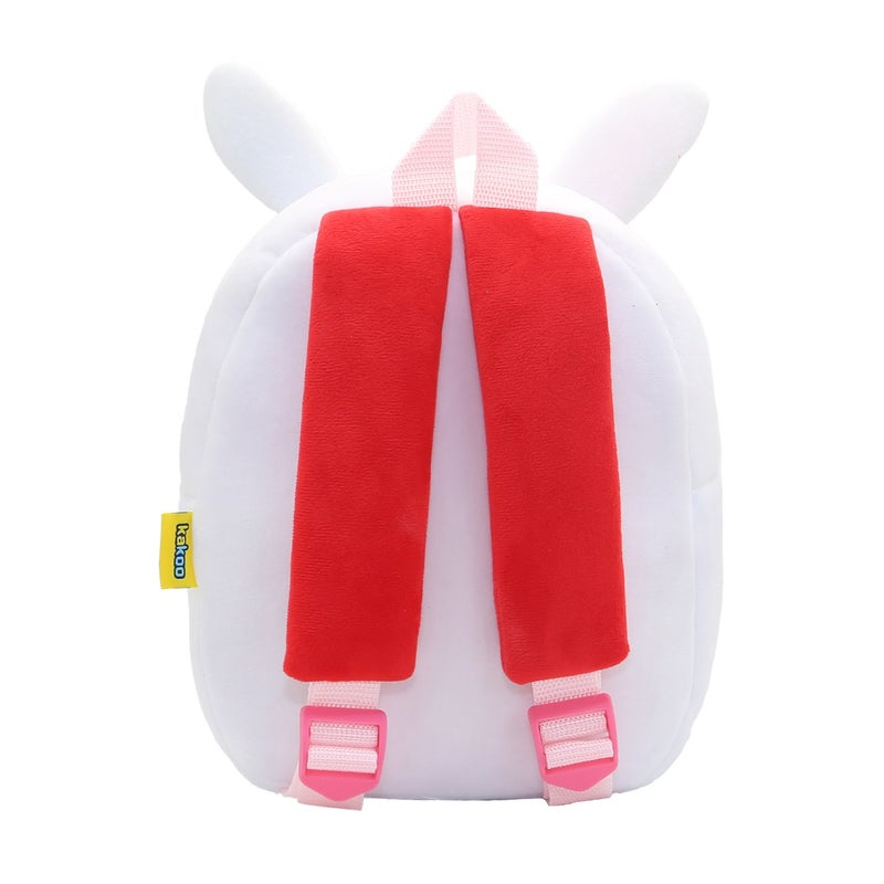 Plush Kids Backpack, Boxing Rabbit Animal Design, Soft Lightweight School Bag for Toddlers and Preschool Kids - Image 5