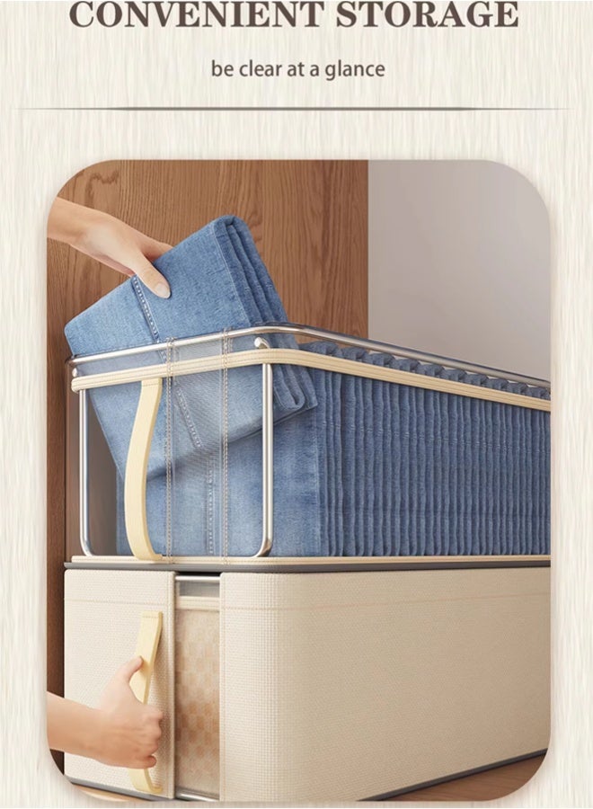 1/2/3 Pack Wardrobe Clothes Organizer,Closet Storage Boxes and Storage Foldable Jeans Drawer Closet Organizer,Clothes Storage Bins,Fabric Organizer Clothes Storage with Clear Window for Clothes, Jeans, Pants, Sweaters, Dress - Image 2