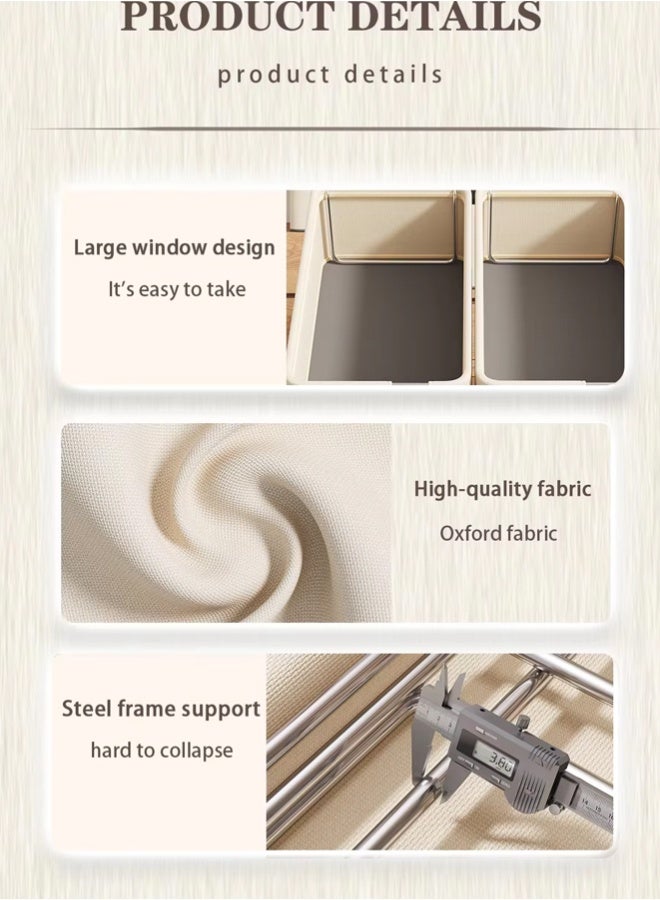1/2/3 Pack Wardrobe Clothes Organizer,Closet Storage Boxes and Storage Foldable Jeans Drawer Closet Organizer,Clothes Storage Bins,Fabric Organizer Clothes Storage with Clear Window for Clothes, Jeans, Pants, Sweaters, Dress - Image 4