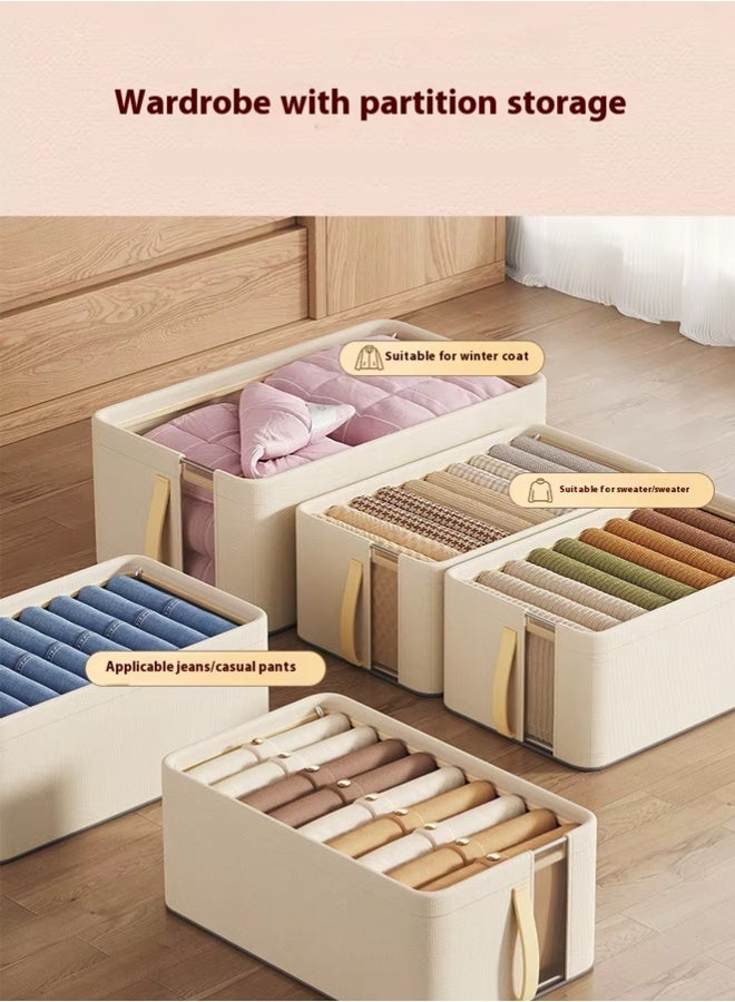 1/2/3 Pack Wardrobe Clothes Organizer,Closet Storage Boxes and Storage Foldable Jeans Drawer Closet Organizer,Clothes Storage Bins,Fabric Organizer Clothes Storage with Clear Window for Clothes, Jeans, Pants, Sweaters, Dress - Image 5