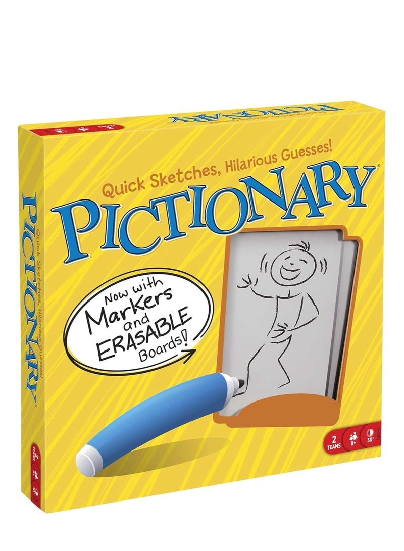 Mattel Games Pictionary Quick-Draw Guessing Game with Adult and Junior Clues, Multicolor, DKD49
