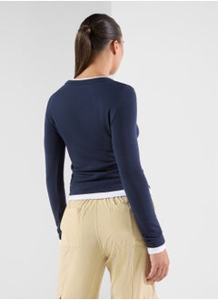 FRWD Contrast Trim Detail Fitted Top  - Image 2