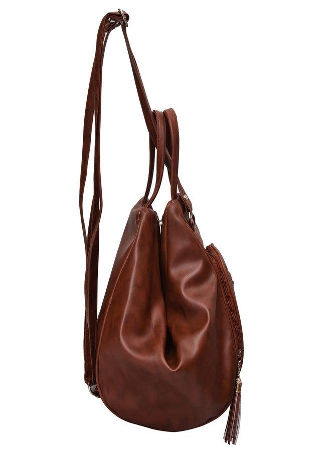 creeper Women’s Stylish Brown Shoulder Handbag | Premium PU Leather | Spacious Casual Tote for Daily Use | Lightweight & Durable Ladies Bag - Image 5