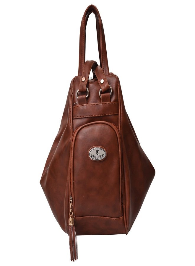 creeper Women’s Stylish Brown Shoulder Handbag | Premium PU Leather | Spacious Casual Tote for Daily Use | Lightweight & Durable Ladies Bag - Image 1