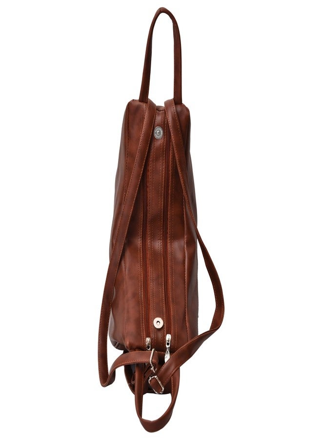 creeper Women’s Stylish Brown Shoulder Handbag | Premium PU Leather | Spacious Casual Tote for Daily Use | Lightweight & Durable Ladies Bag - Image 4