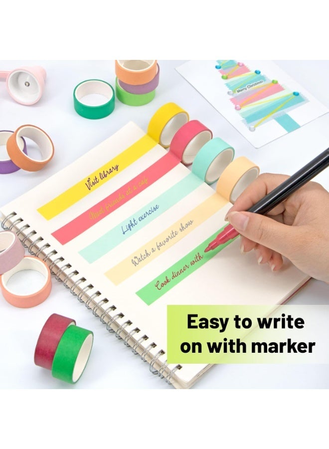 ChicAbode 20-Roll Multicolor Masking Tape Set – 15mm Wide Decorative Washi Tape for Journaling, Scrapbook, Planner, DIY Crafts and Gift Wrapping - Image 5