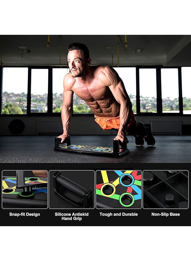 Excefore Fitness Portable Push Up Board System 14 in 1 Body Building Exercise Tools Workout Push Up Stands Push Up Workout Board Training System for Men Women (Black) - Image 5