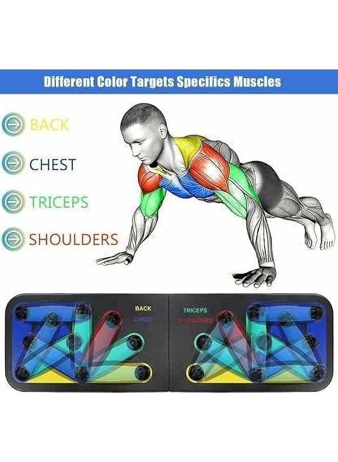 Excefore Fitness Portable Push Up Board System 14 in 1 Body Building Exercise Tools Workout Push Up Stands Push Up Workout Board Training System for Men Women (Black) - Image 2