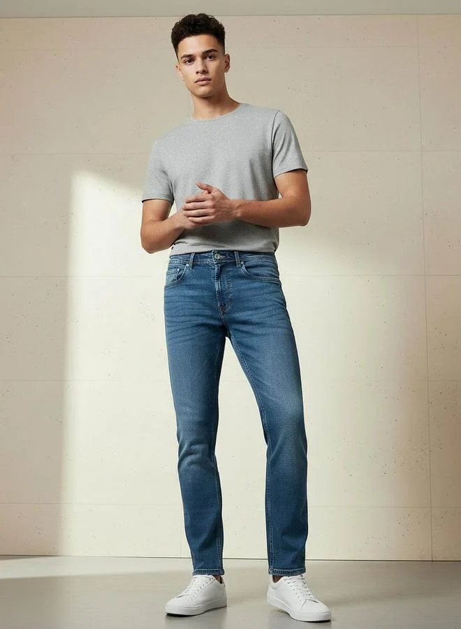 سبلاش فيڤ جينز رجالي بخصر مرن بقصة ضيقة وجيوب