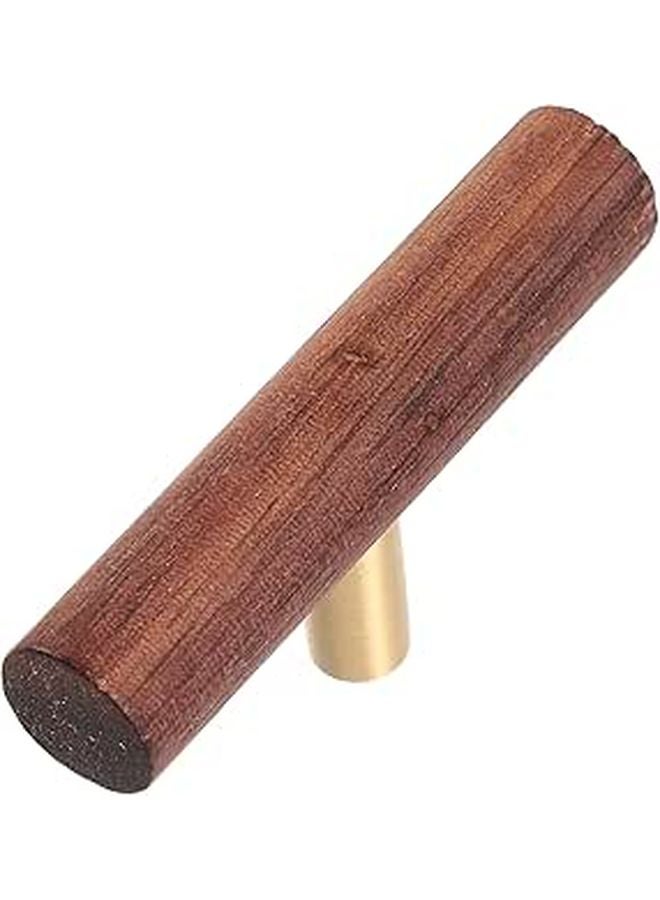 Japanese Style Walnut Wood Drawer Handle Modern Long Cabinet Pull Single Hole 60mm - Image 1