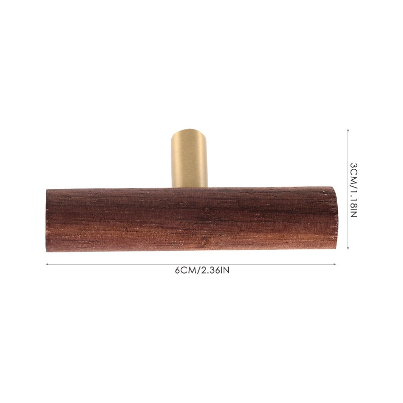 Japanese Style Walnut Wood Drawer Handle Modern Long Cabinet Pull Single Hole 60mm - Image 3