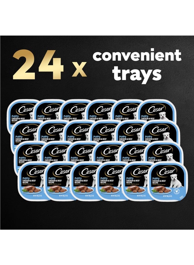 Cesar Puppy Wet Dog Food Classic Loaf In Sauce Chicken & Beef Recipe, (24) 3.5 Oz. Easy Peel Trays - Image 2