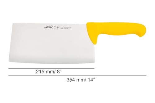 Arcos سكين تقطيع أركوس 8 إنش من الفولاذ المقاوم للصدأ نيتريم وشفرة بطول 215 مم. سكين جزار محترف. مقبض بولي بروبيلين مريح. السلسلة 2900. اللون أصفر - Image 2