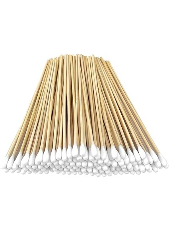 Mediora 100 PCS Long Wooden Sterile Cotton Swabs, Cleaning Sterile Sticks With Wood Handle for Oil Makeup Gun Applicators, Eye Ears Eyeshadow Brush and Remover Tool, Cutips Buds for Baby And Home Accessories - Image 1