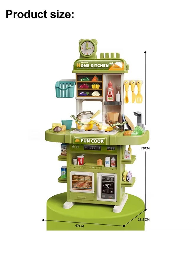 Kitchen Playset, Kids Kitchen Toy Set, 78cm Kitchen Pretend Play Toy Set,Role Play Cookware Kitchen Playset,Separable Kitchen Accessories Toys,Cooking Stove Steam with Realistic Lights, Sounds & Steam ,Learning Gift for Girls & Boys,Ideal Gift for Kids Aged 3+,Red - Image 2