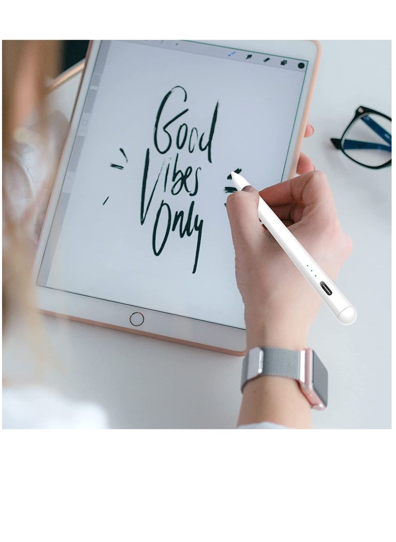 Rabos - Stylus Pen for Apple iPad, Pencil Styluses Compatible with iPad 2/3/4/5/6/7/8/9/10 Generation Pro 9.7/10.5/11/12.9 Air 1/2/3/4/5 Mini 1/2/3/4/5/6 Alternative Drawing Smart Stylist for Touch Screens - Image 1