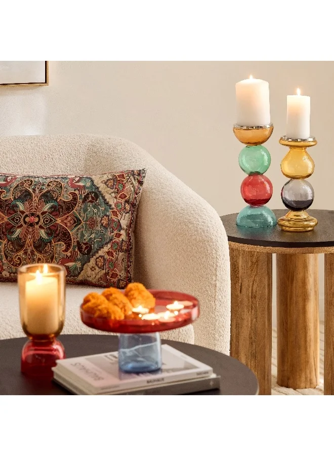 Home Box Moten Glass Decorative Candleholder 11 x 11 x 28 cm