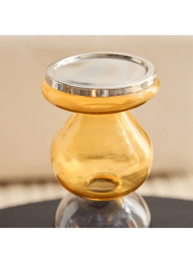 Home Box Moten Glass Decorative Candleholder 11 x 11 x 28 cm