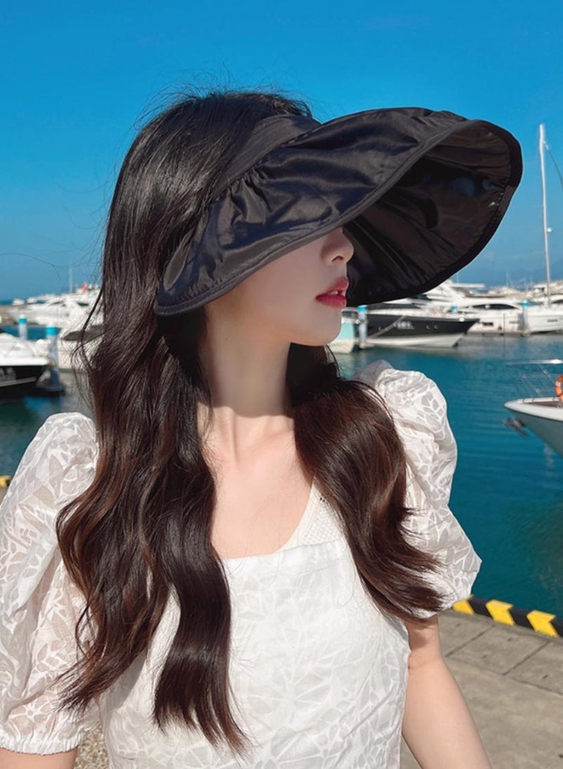 Etertoyle Large Brim Sun Hat UV Protection Foldable Visor Cap for Outdoor Trip - Image 1