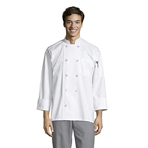 Uncommon Threads unisex adult Classic 10 Button Chef Coat Shirt, White, X-Large US - Image 4