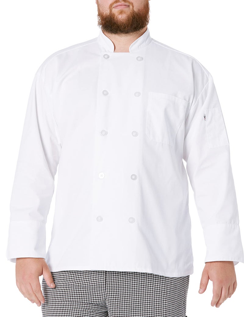 Uncommon Threads unisex adult Classic 10 Button Chef Coat Shirt, White, X-Large US - Image 1