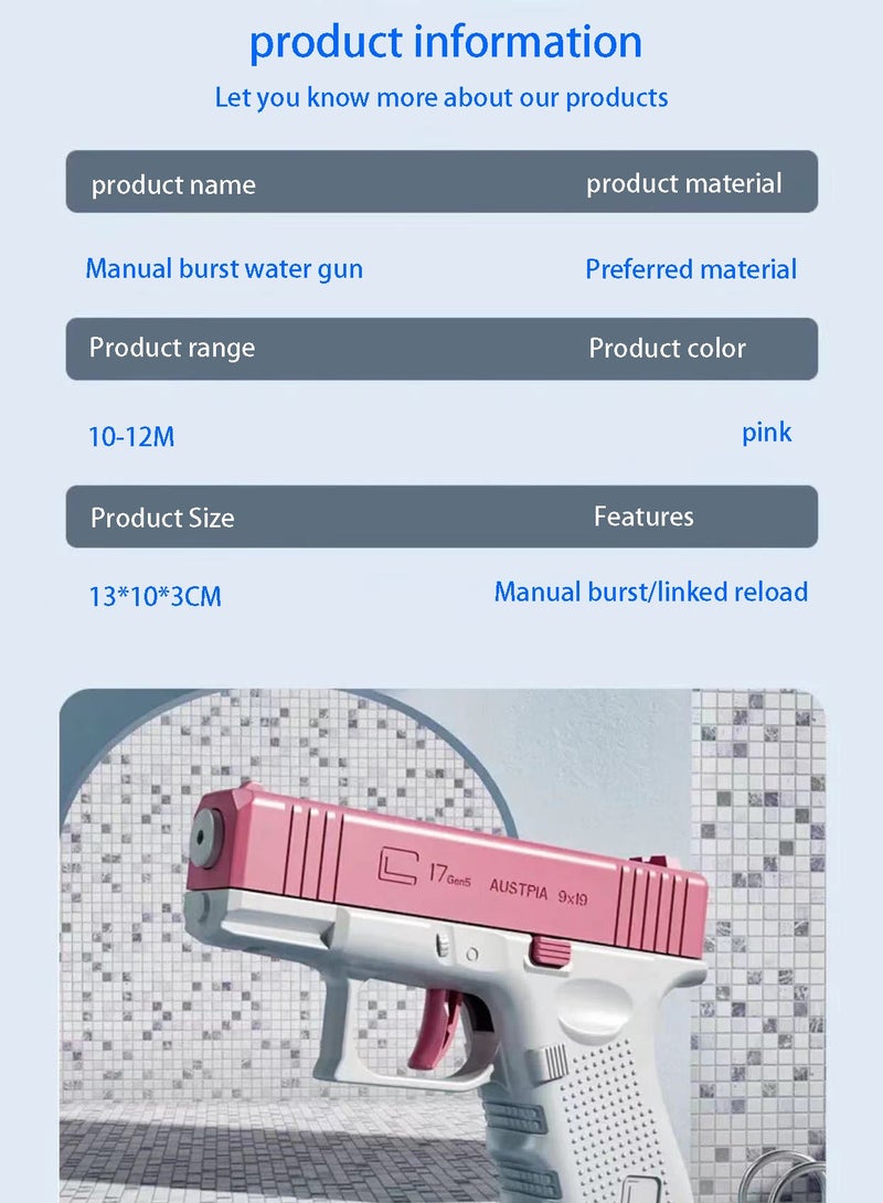 أوشن قوية الوردي غلوك دفع نوع قدرة كبيرة مدفع المياه لعبة في الهواء الطلق في الصيف - Image 5