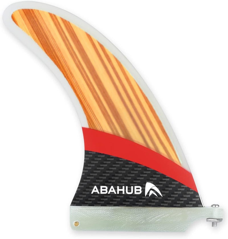 Abahub 8'' SUP Single Center Fin with 1 No Tool Fin Screw, Fiberglass Reinforeced 8 inch SUP Replacement Fins for Surfboard, Stand-up Paddle Board, Longboard, Black/Blue/White - Image 1