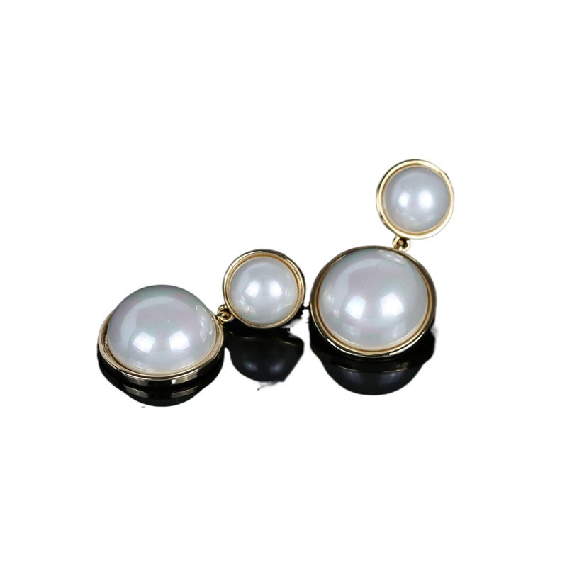 DGG Gold Pearl Earrings in 925 Sterling Silver and Lightweight Huggie Profile for Daily Wear and Elegant Styling - Image 1