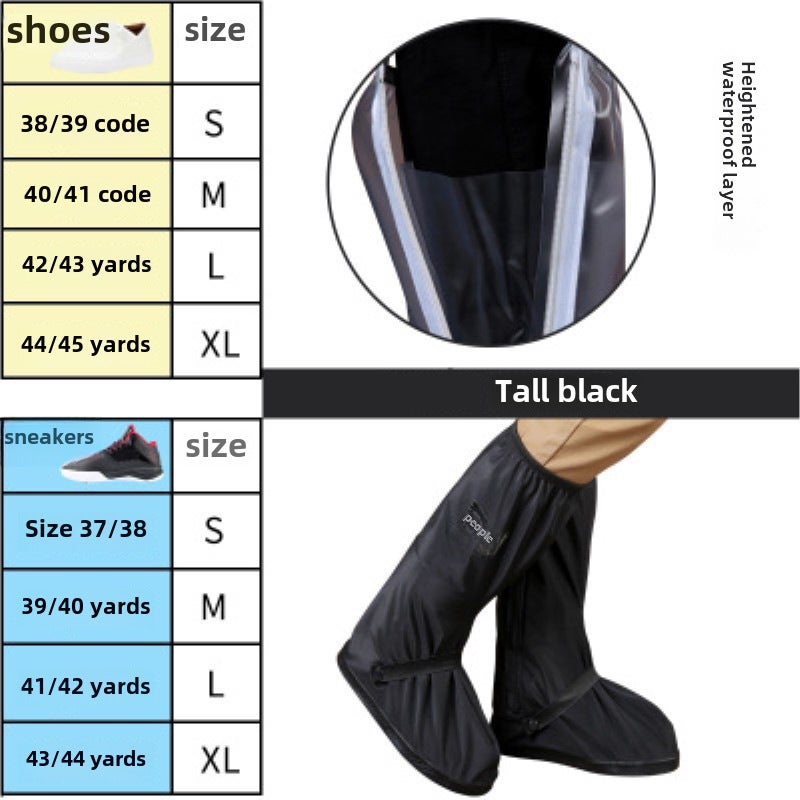 Non-Slip Thick Rain Boot Protectors 212 Black 