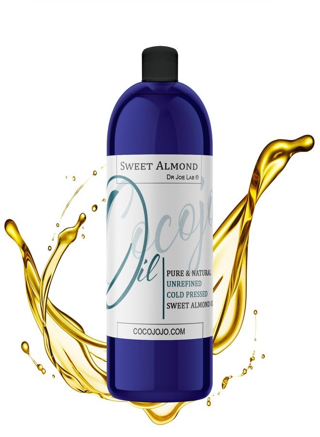 cocojojo Sweet Almond Oil - Face Skin Hair Cold Pressed 32 oz Natural Pure Massage Antioxidant Extra Virgin Unrefined - Image 1