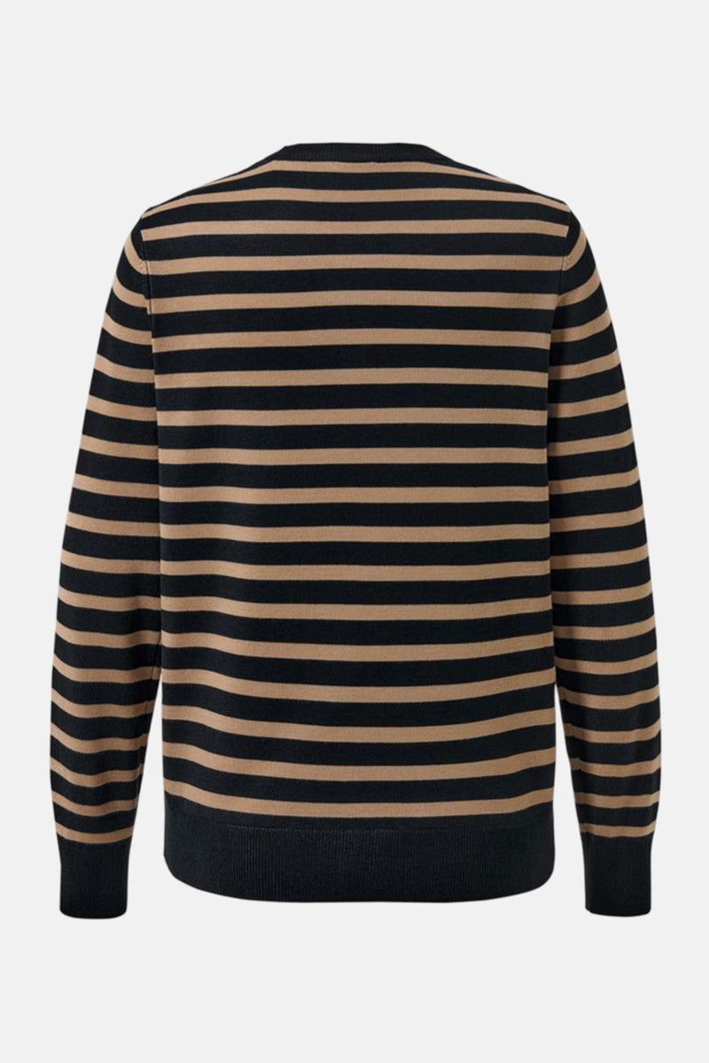 Tchibo Women Round Neck Stripe Cardigan, Navy - Image 4