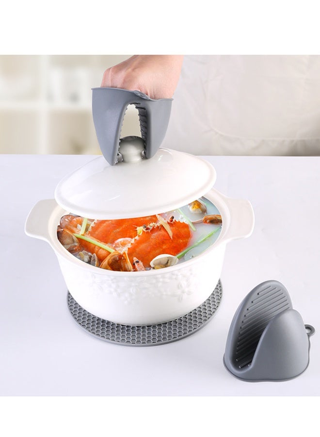 DUNISO مجموعة قفازات الفرن وحوامل الأكواب من السيليكون، قفازات مقاومة للحرارة مع قفازات صغيرة وسادات ساخنة، للطهي والخبز في المطبخ - Image 5