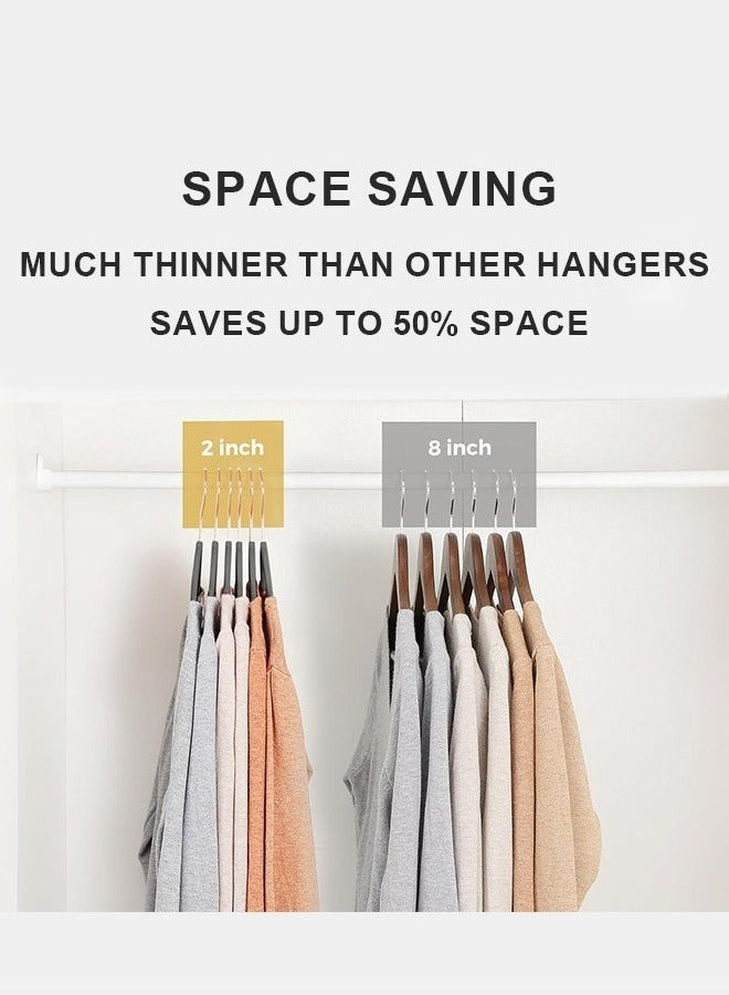 رولستيمي طقم شماعات قماش مخملي غير قابل للانزلاق مكون من 100 قطعة رمادي - Image 5