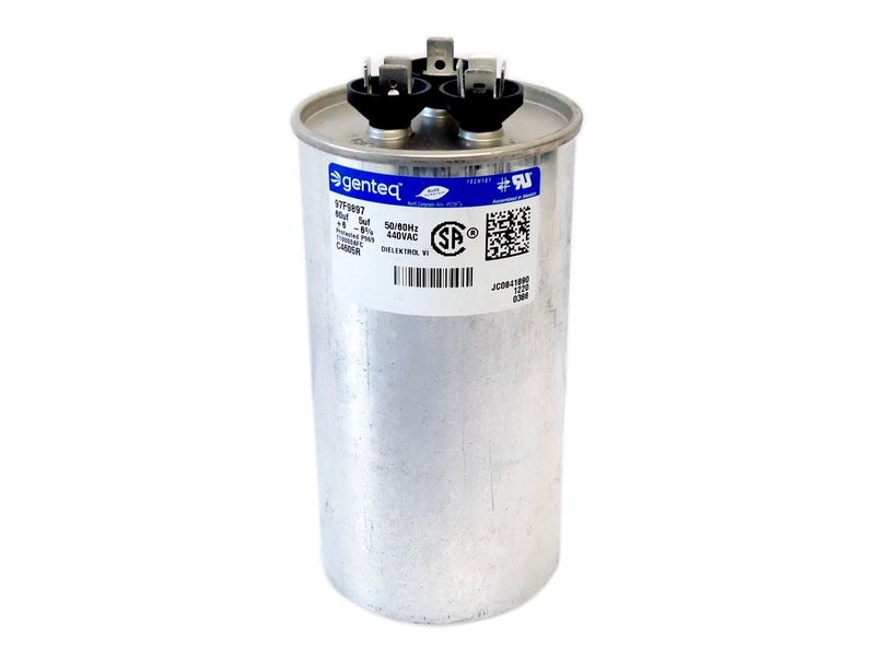 GE Round Capacitor 60 5 uf MFD 440 Volt Replaces GE Genteq Capcom Z97F9897 97F9897 - Image 1