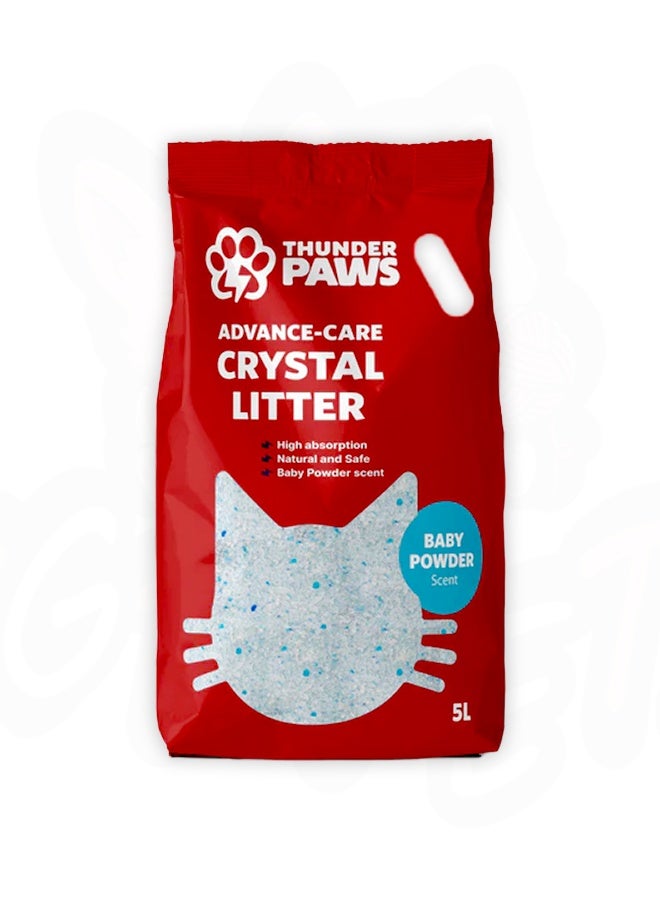 Thunder Paws Advance Care Crystal Baby Powder Scent Cat Litter - 5L - Image 1