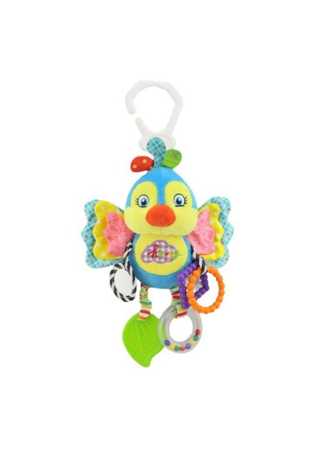 Generic - Happy Monkey Baby Animal Rattle Bed Hanging Newborn Baby With Teeth Rubber Bb Ring Paper Car Hanging-Color:H026D Multi-eared Rabbit - Image 1