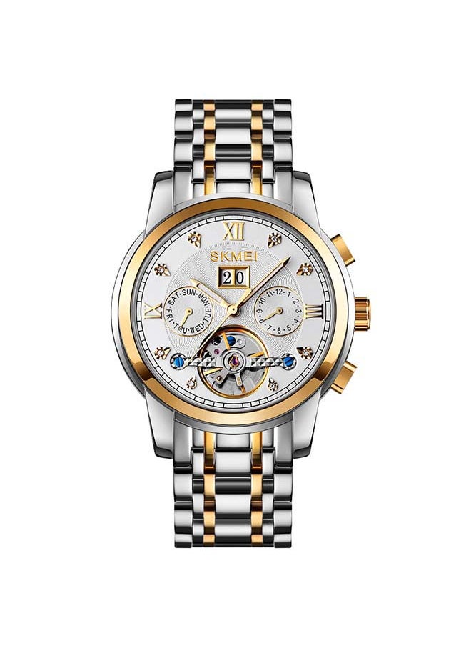 SKMEI Men's M029 Big Dial Auto Mechanical Stainless Steel Tourbillon Luxury Designer Watch  - Image 1