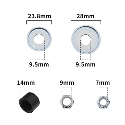 Create idea 2 Sets Universal Skateboard/Skate Truck Rebuild Kit Includes Top/Bottom Bushing Washers Pivot Cups Kingpin Nuts Axle Nuts Speed Rings - Image 4