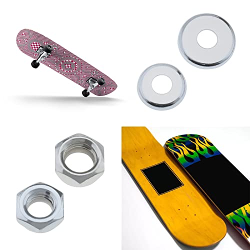Create idea 2 Sets Universal Skateboard/Skate Truck Rebuild Kit Includes Top/Bottom Bushing Washers Pivot Cups Kingpin Nuts Axle Nuts Speed Rings - Image 2