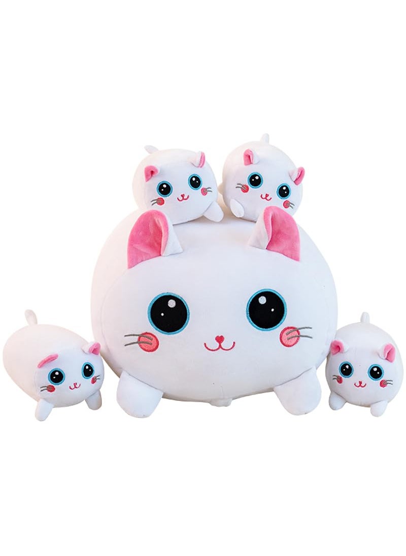 Gudisi Gudisi Cat Plush Valentines Day Stuffed Animals with 4 Kitties Plushies 16"" Soft Jumbo Pillow Gifts for Kids Him Her Girlfriend Boyfriend  - Image 1