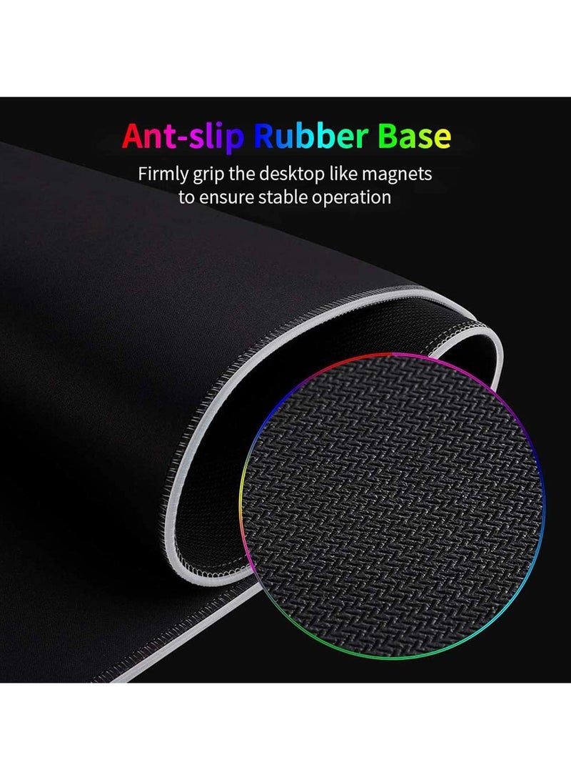 تكوفن لوحة ماوس كبيرة TKOOFN RGB مقاس 800 × 300 × 3 مم، لوحة مفاتيح ملونة بإضاءة LED لوحة ماوس للعب، لوحة مكتب كبيرة ممتدة للكمبيوتر المحمول مقاس 800 × 300 مم  - Image 5