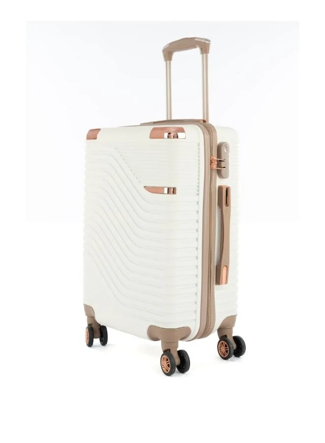 LIMRA Luggage set 5 pieces travel Bags with a distinctive design from limra Beige/gold
