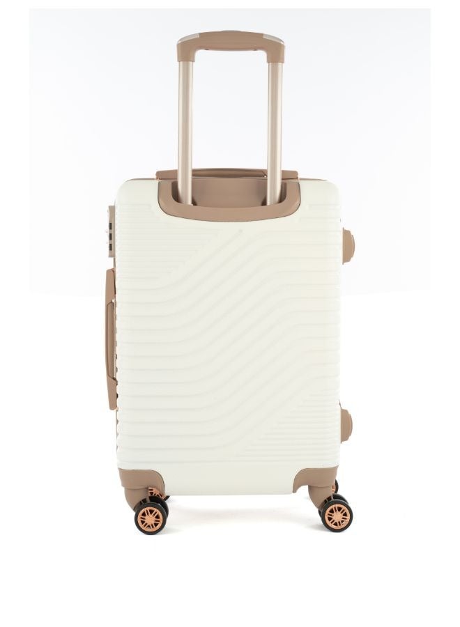 ليمرا طقم شنط سفر مكون من 5 حقائب أمتعة بـ 4 عجلات بتصميم صلب و حديث بيج/ذهبي - Image 4