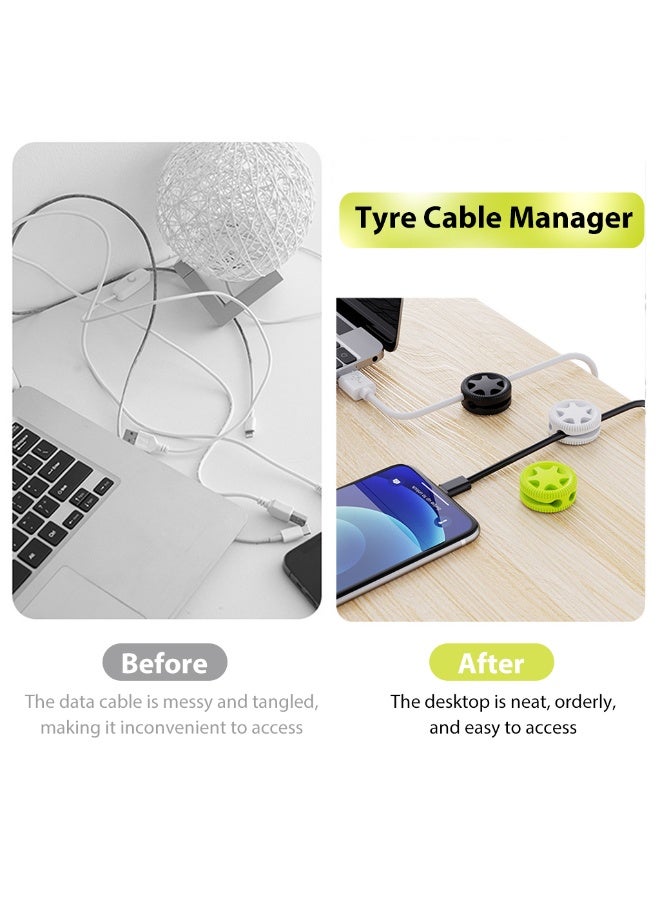 HASTHIP® 6 Pack Cable Holder Clips, Fluorescent Self-Adhesive Silicone Cable Management Organizer, Cord Clips Multipurpose Durable Cord Keeper for Wire Management in Home, Office, Desk, Car, Wall - Image 5