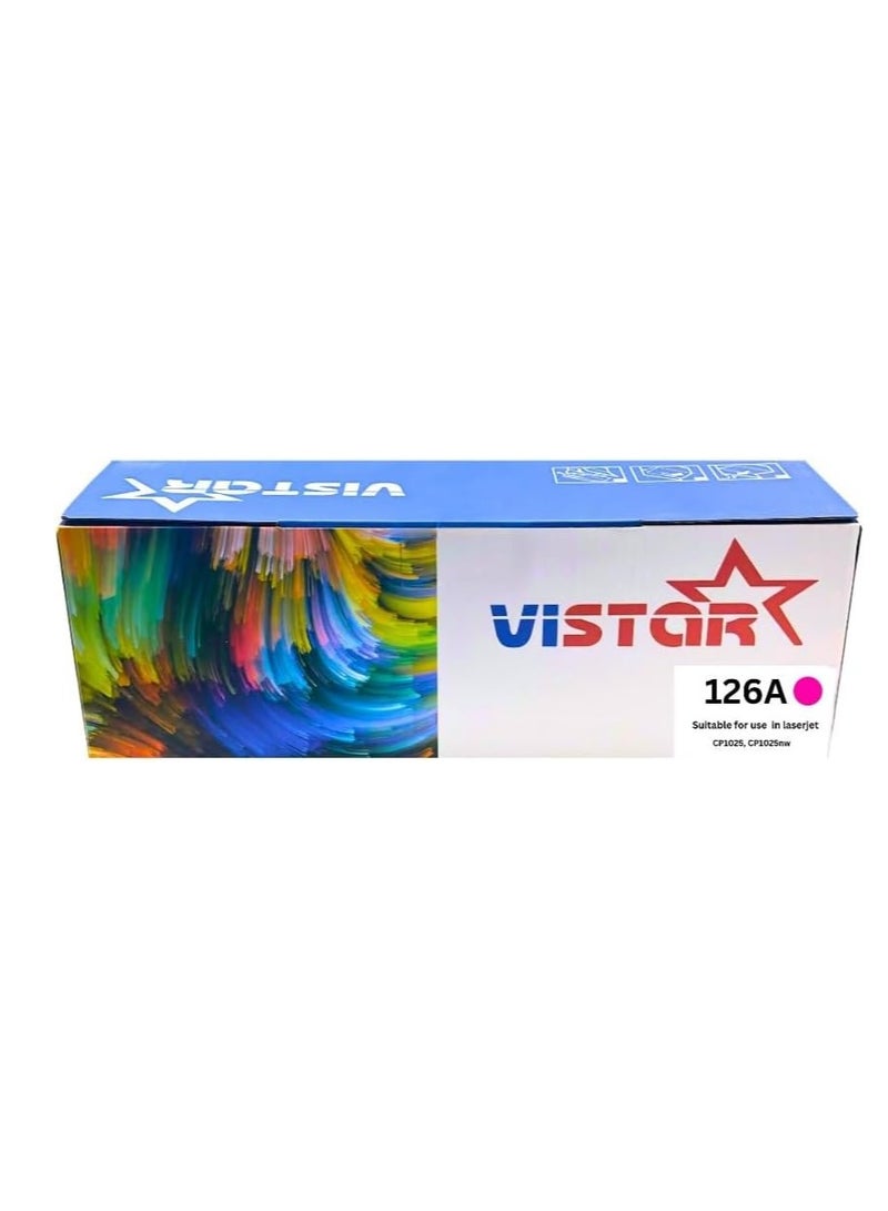 Vistar 126A Compatible Toner Cartridge, CP1025 & CP1025NW, Magenta