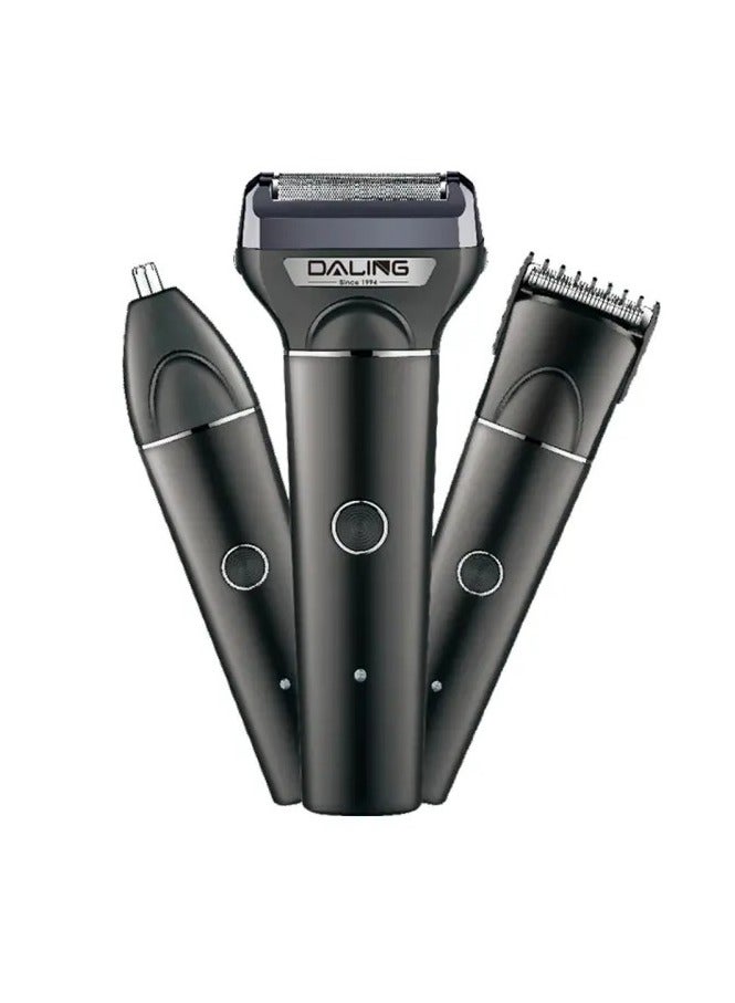 DALING DL-9103 3 In 1 Rechargeable Hair Clipper Shaver beard Styling Hair Removal machine - black - Image 1